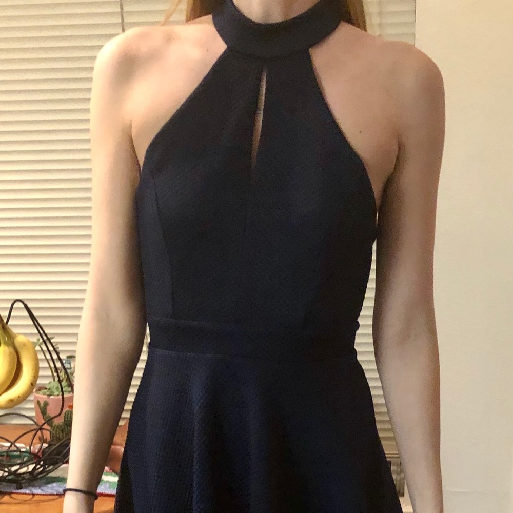 Blue dress with lace back